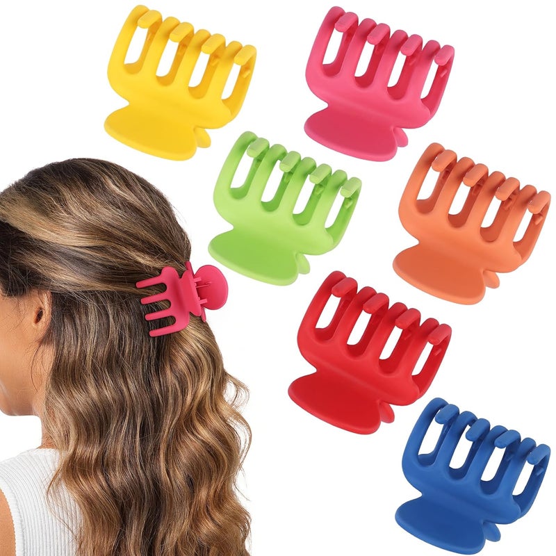 USDNICE 6 Pcs Hair Clips Small Claw Clips for Thin Hair Medium Matte Non-slip Hair Accessories for Women and Girls (Dopamine) - Image 2